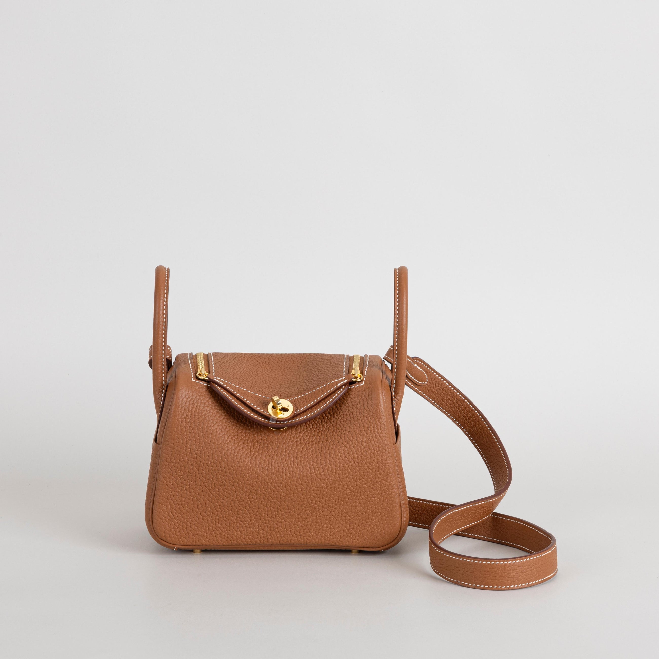 MINI LINDY 20 CLEMENCE LEATHER GOLD WITH GOLD HARDWARE (GHW)