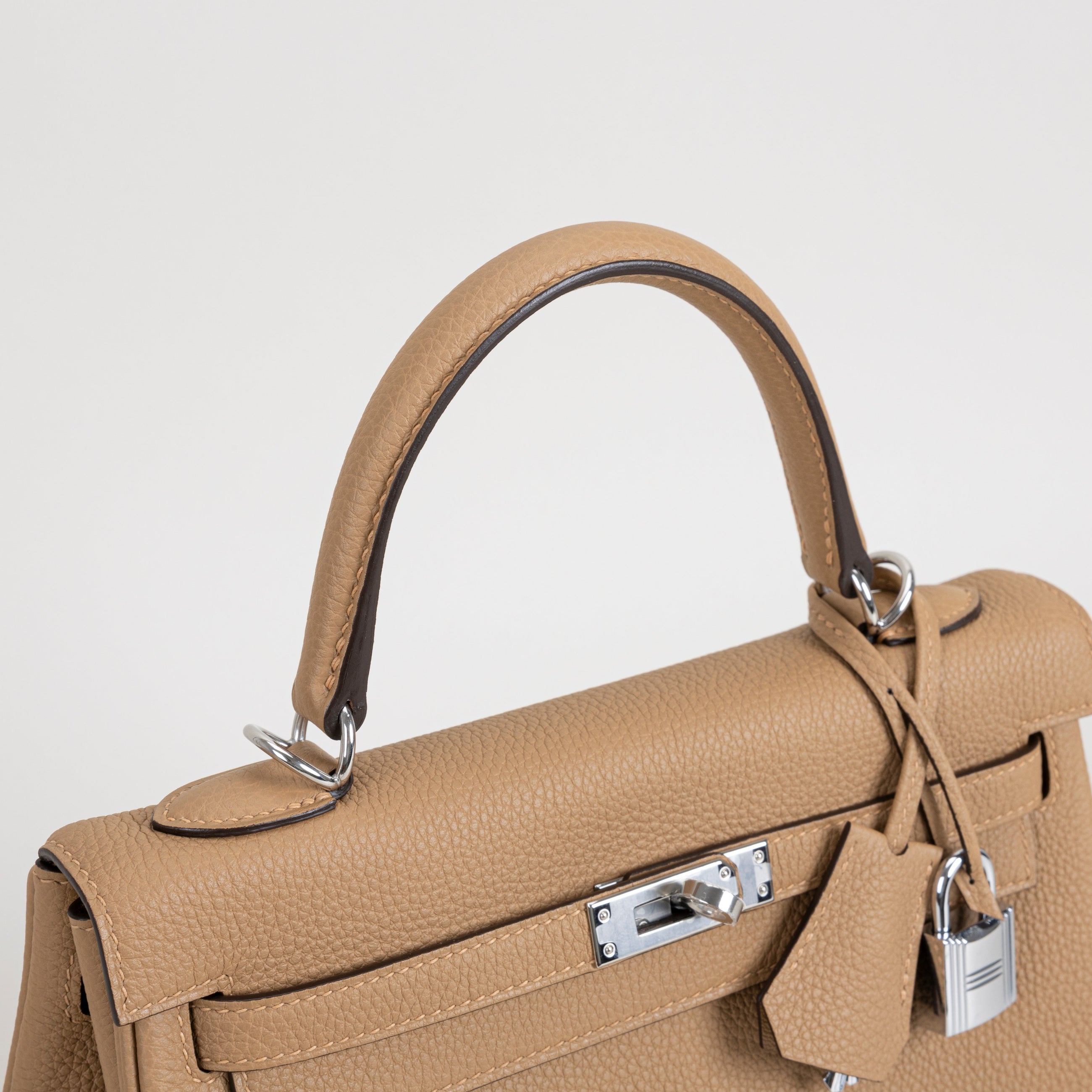 KELLY 25 TOGO LEATHER CHAI WITH PALLADIUM HARDWARE (PHW)