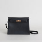 KELLY DANSE EVERCOLOR LEATHER NOIR (BLACK) WITH ROSE GOLD HARDWARE (RGHW)