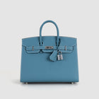 BIRKIN 25 (SELLIER SHAPE) EPSOM LEATHER BLEU JEAN WITH PALLADIUM HARDWARE (PHW)