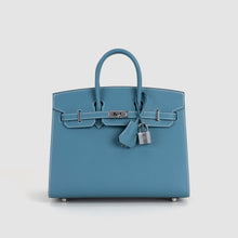 BIRKIN 25 (SELLIER SHAPE) EPSOM LEATHER BLEU JEAN WITH PALLADIUM HARDWARE (PHW)