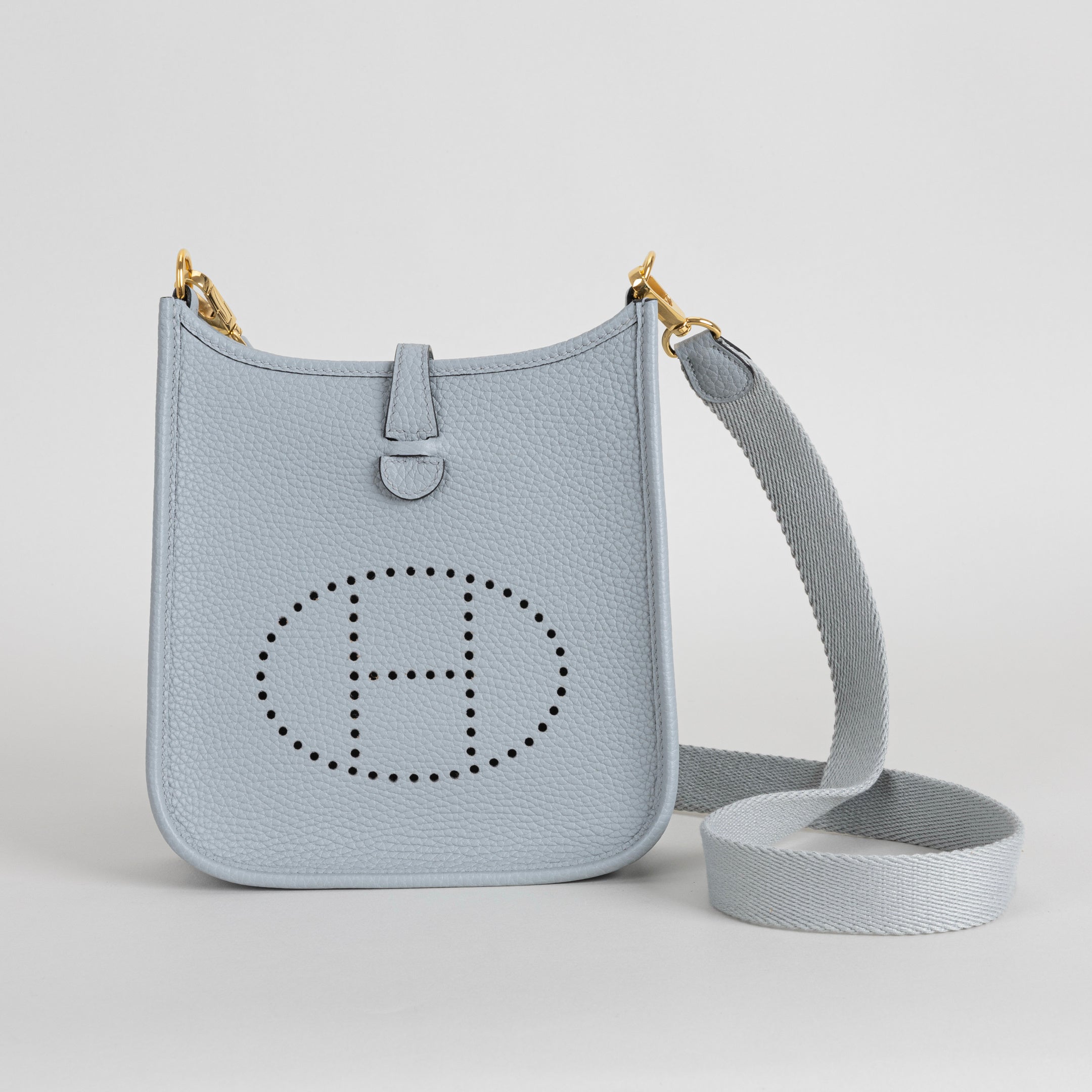 MINI EVELYNE (TPM) CLEMENCE LEATHER BLEU GLACIER WITH GOLD HARDWARE (GHW)