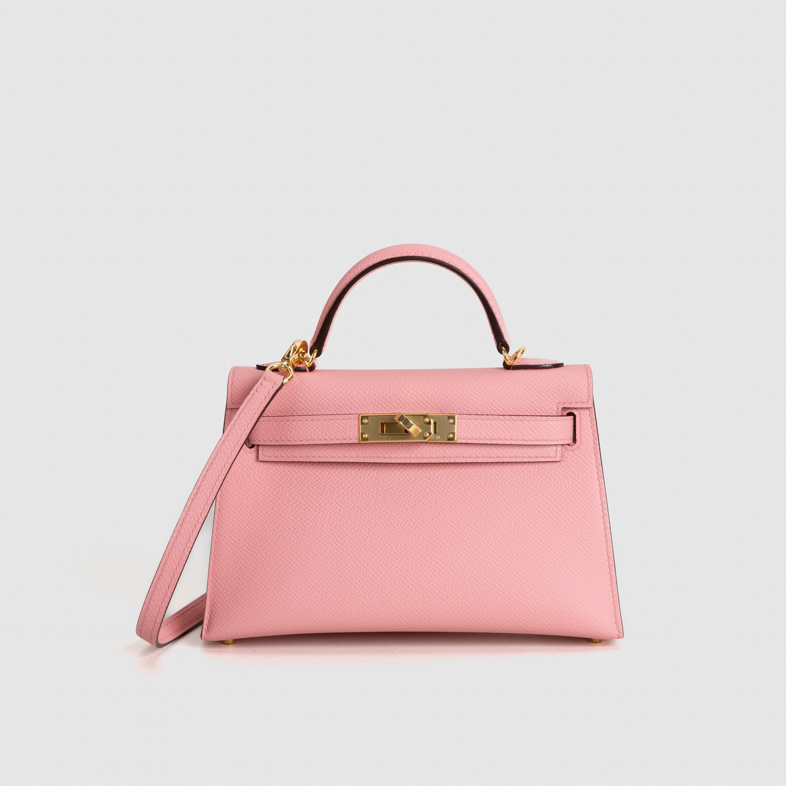 MINI KELLY II (20) EPSOM LEATHER ROSE CONFETTI WITH GOLD HARDWARE (GHW)