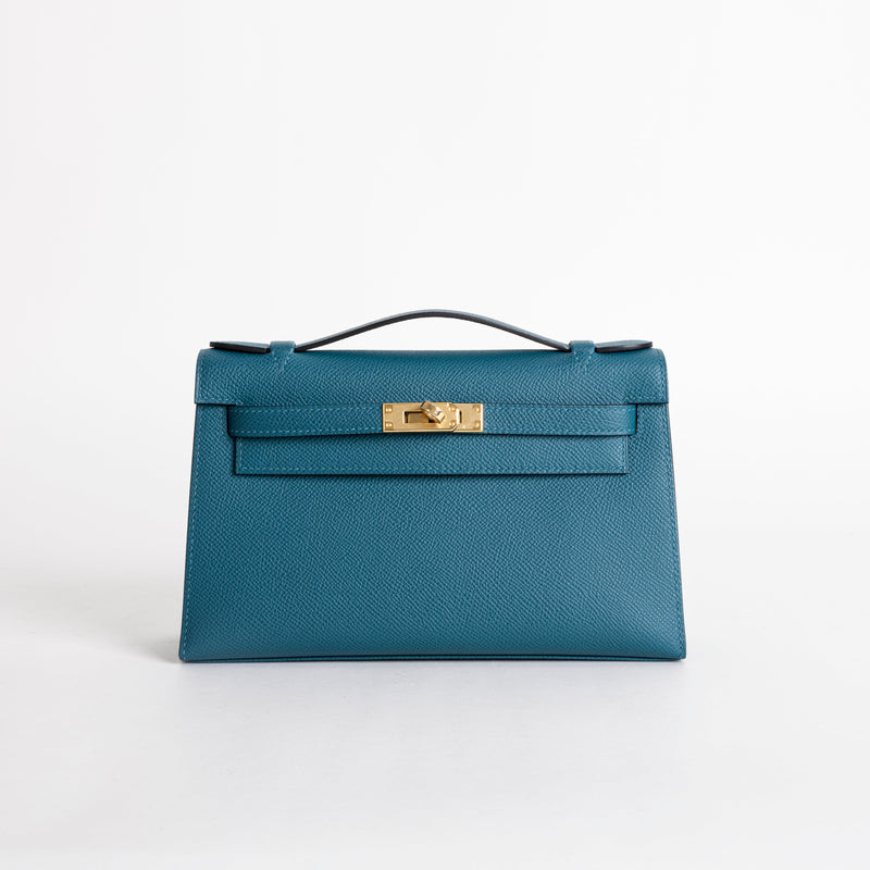 KELLY POCHETTE EPSOM LEATHER VERT BOSPHORE WITH GOLD HARDWARE (GHW)