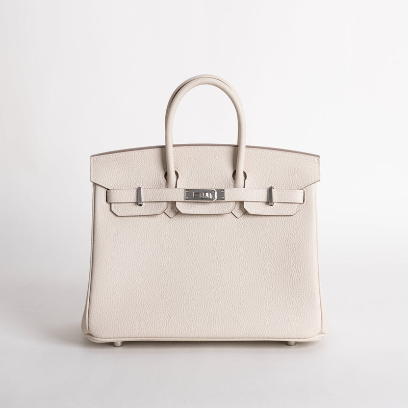 BIRKIN 25 TOGO LEATHER CRAIE WITH PALLADIUM HARDWARE (PHW)