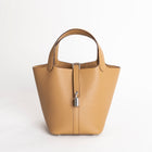 PICOTIN 18 LOCK CLEMENCE LEATHER BISCUIT WITH PALLADIUM HARDWARE (PHW)