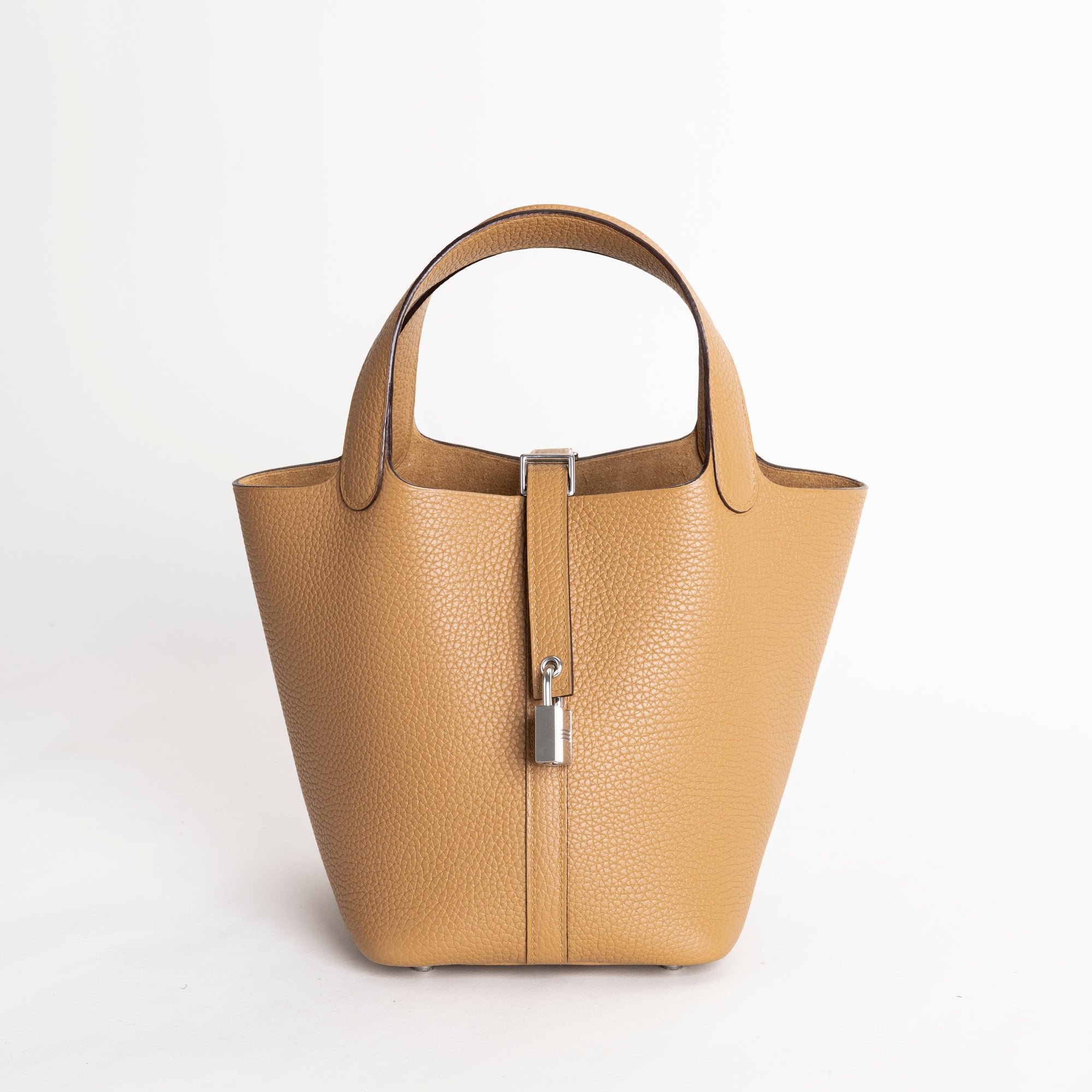 PICOTIN 18 LOCK CLEMENCE LEATHER BISCUIT WITH PALLADIUM HARDWARE (PHW)