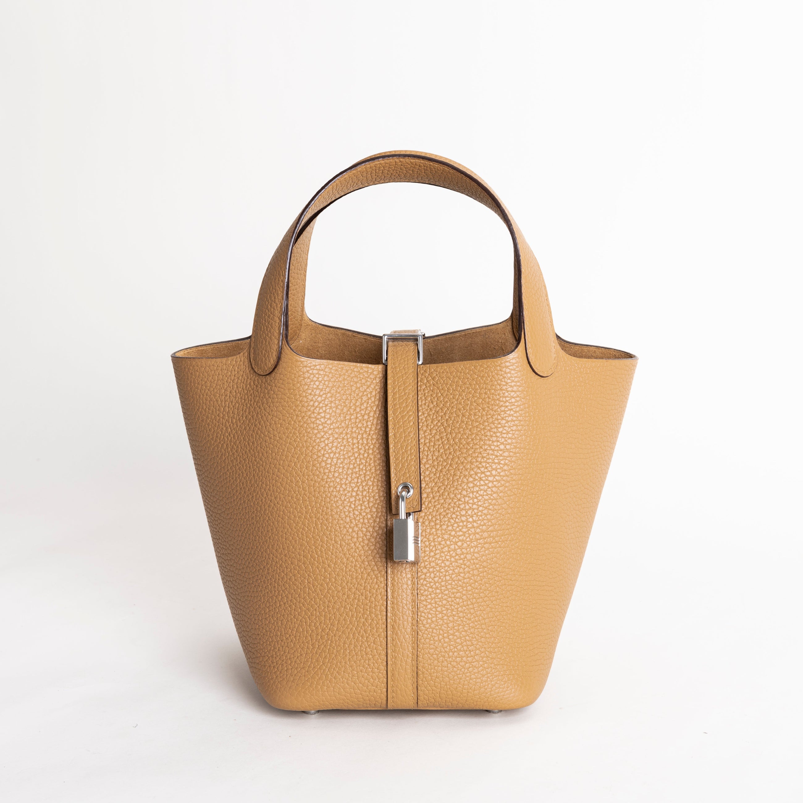 PICOTIN 18 LOCK CLEMENCE LEATHER BISCUIT WITH PALLADIUM HARDWARE (PHW)