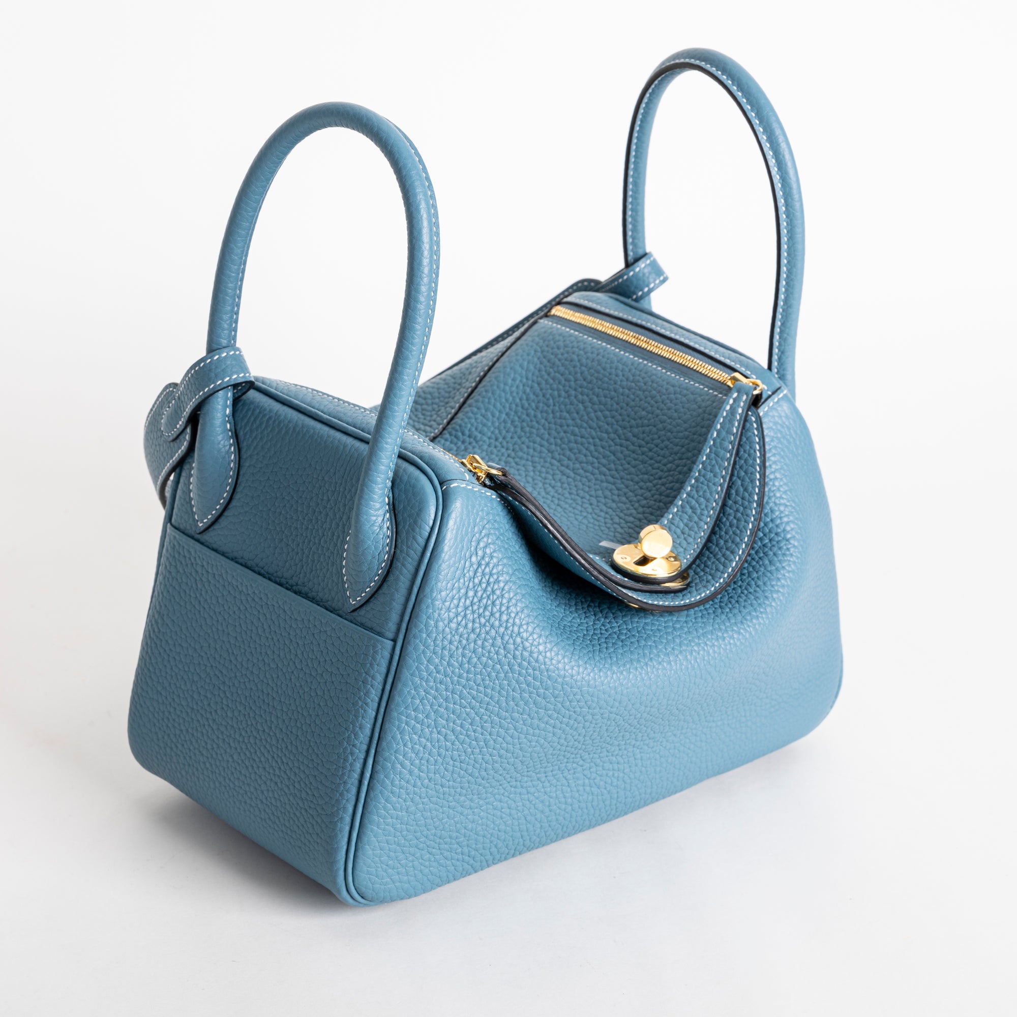 LINDY 26 CLEMENCE LEATHER BLEU JEAN WITH GOLD HARDWARE (GHW)