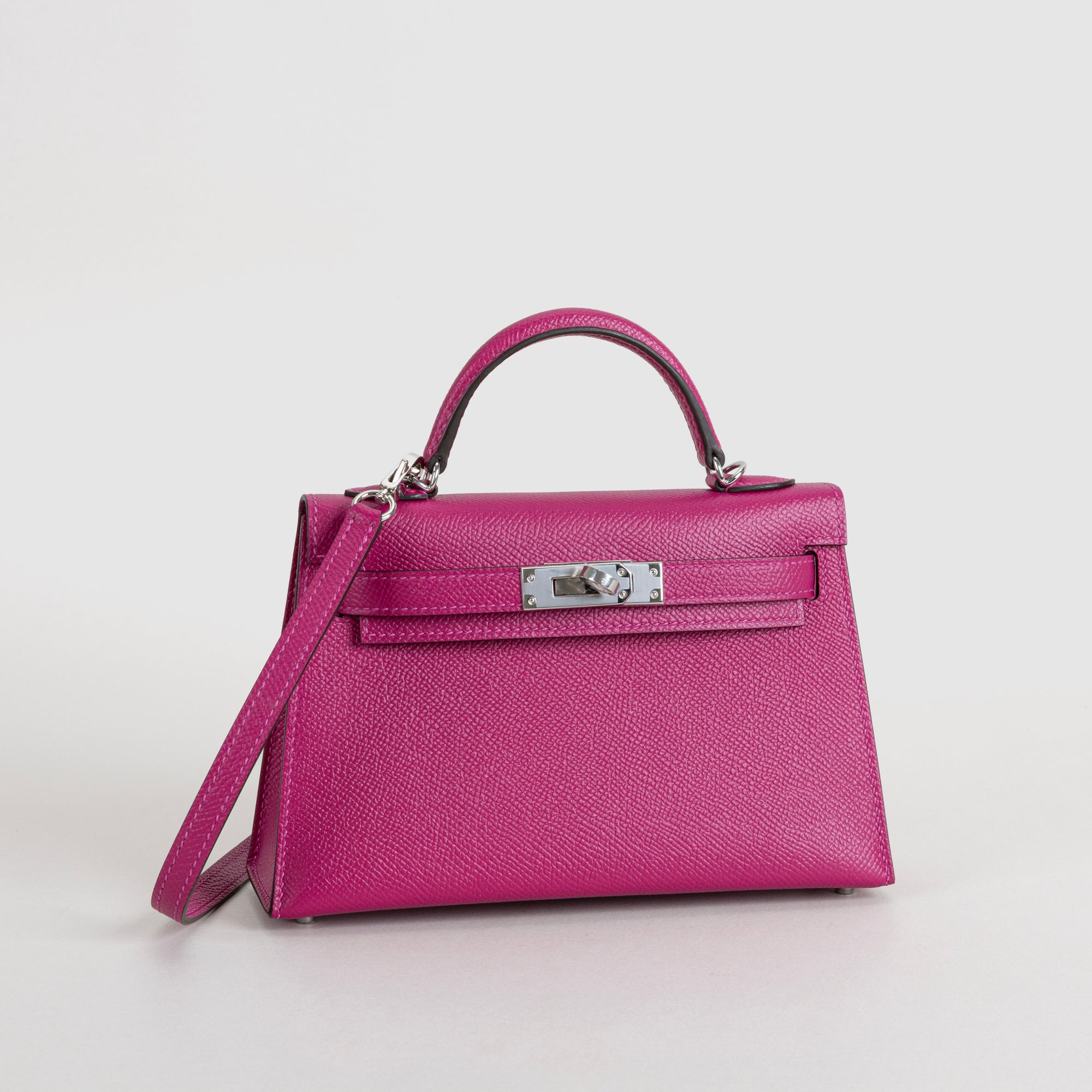 MINI KELLY II (20) EPSOM LEATHER ROSE PURPLE WITH PALLADIUM HARDWARE (PHW)