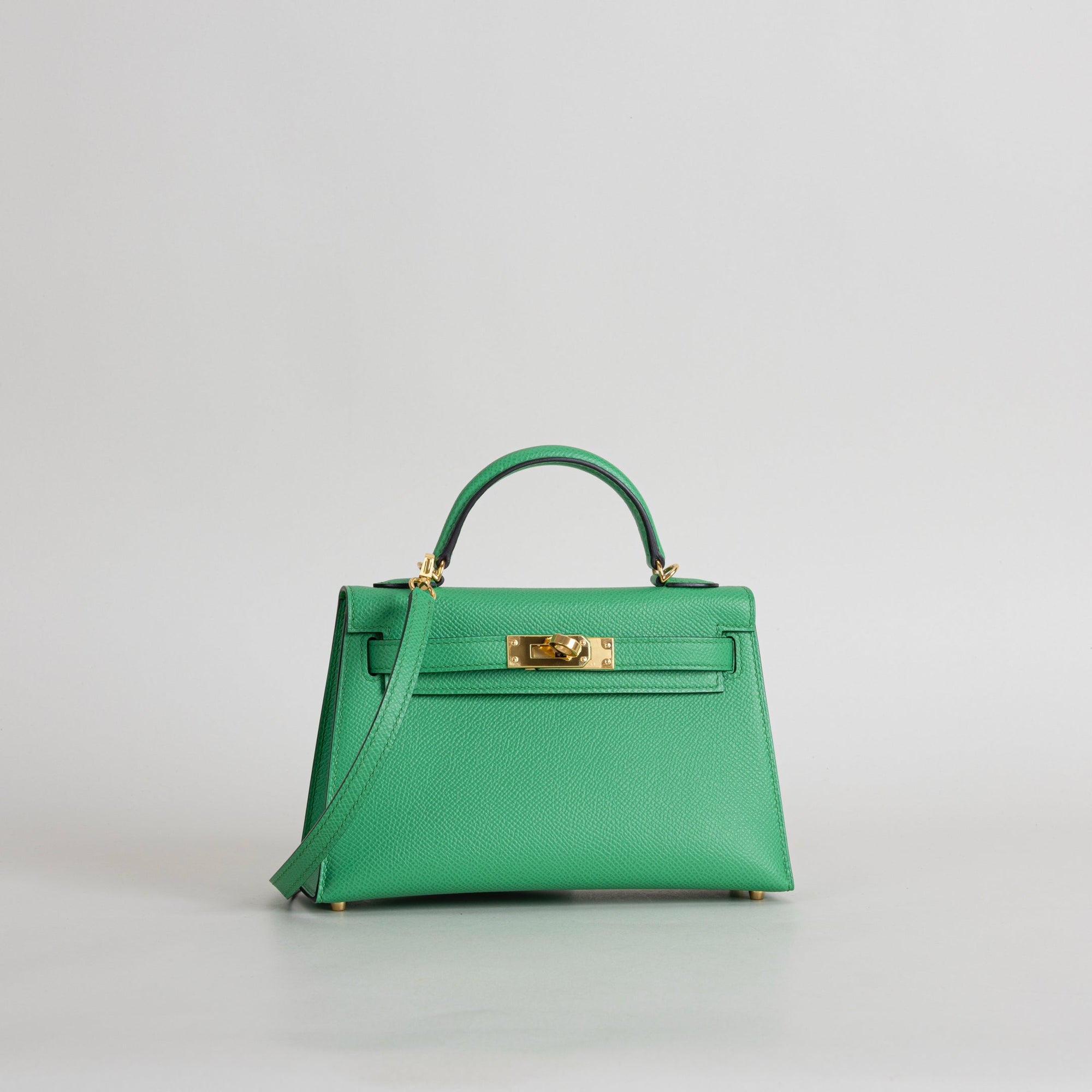 MINI KELLY II (20) EPSOM LEATHER BAMBOO WITH GOLD HARDWARE (GHW)