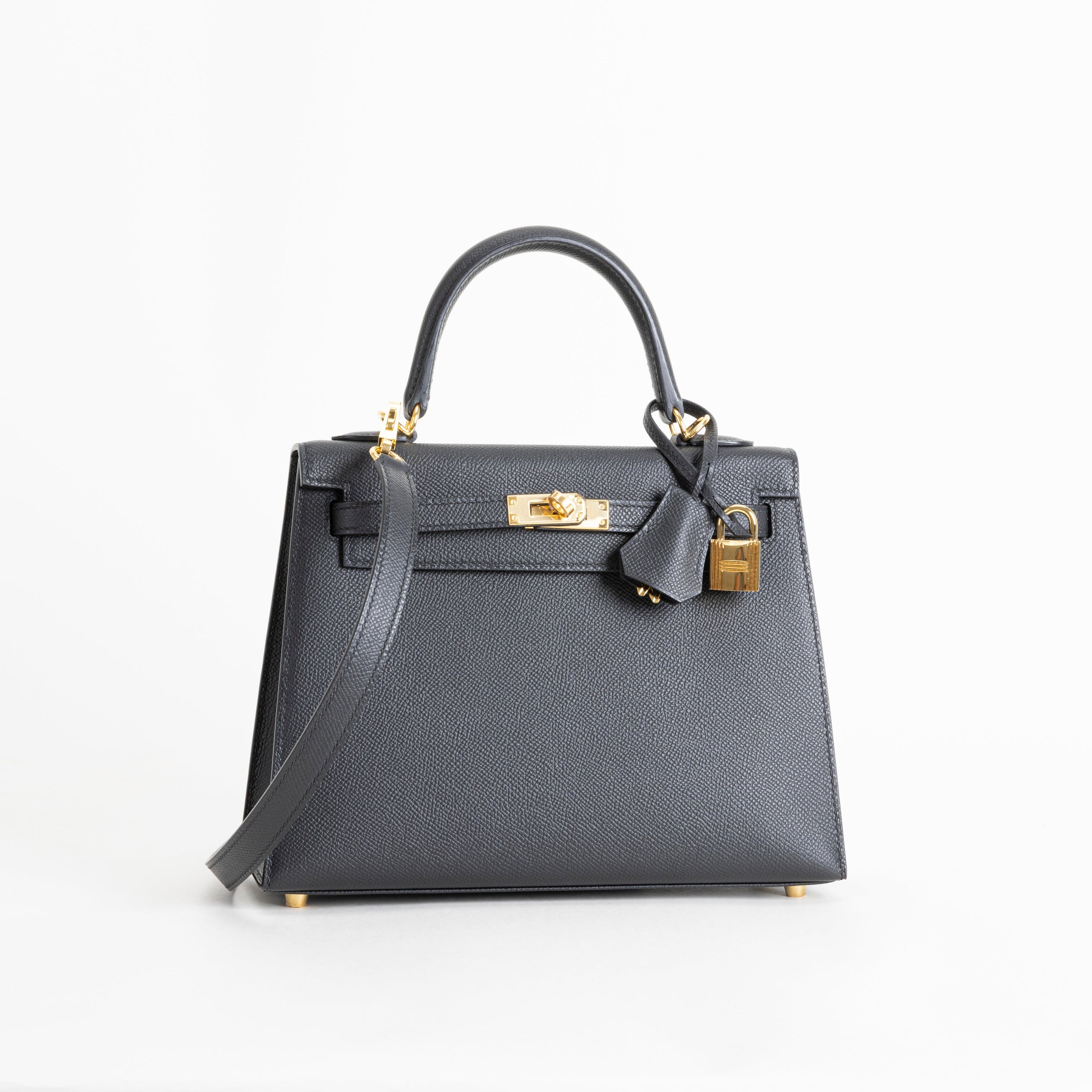 KELLY 25 EPSOM LEATHER NOIR (BLACK) WITH GOLD HARDWARE (GHW)