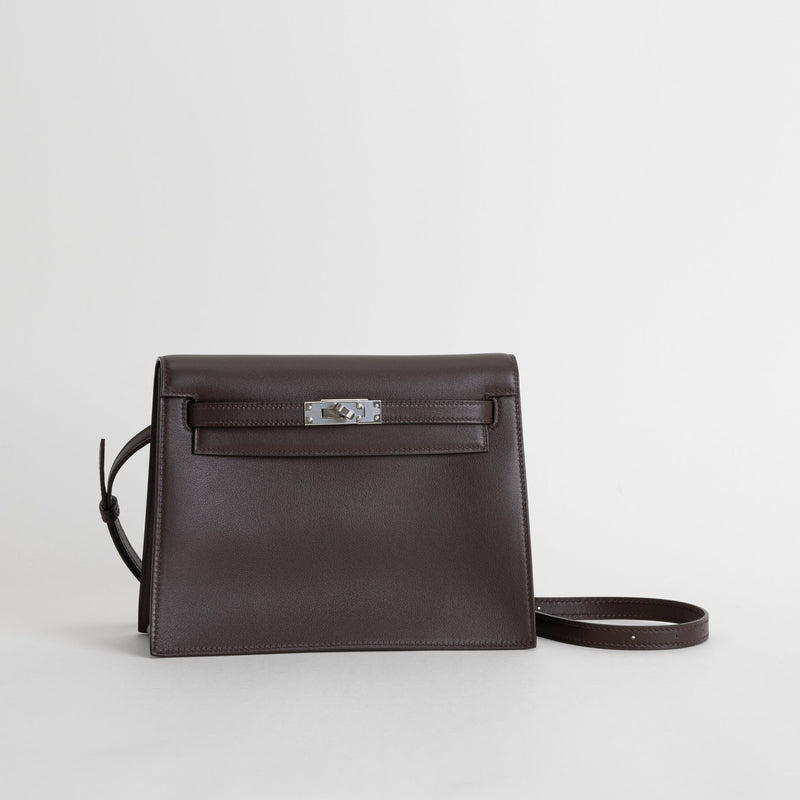 KELLY DANSE EVERCOLOR LEATHER CHOCOLAT WITH PALLADIUM HARDWARE (PHW)
