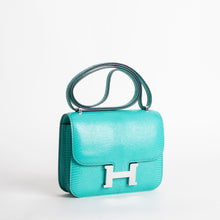 CONSTANCE 18 (MINI) LIZARD LEATHER MENTHE WITH PALLADIUM HARDWARE (PHW)