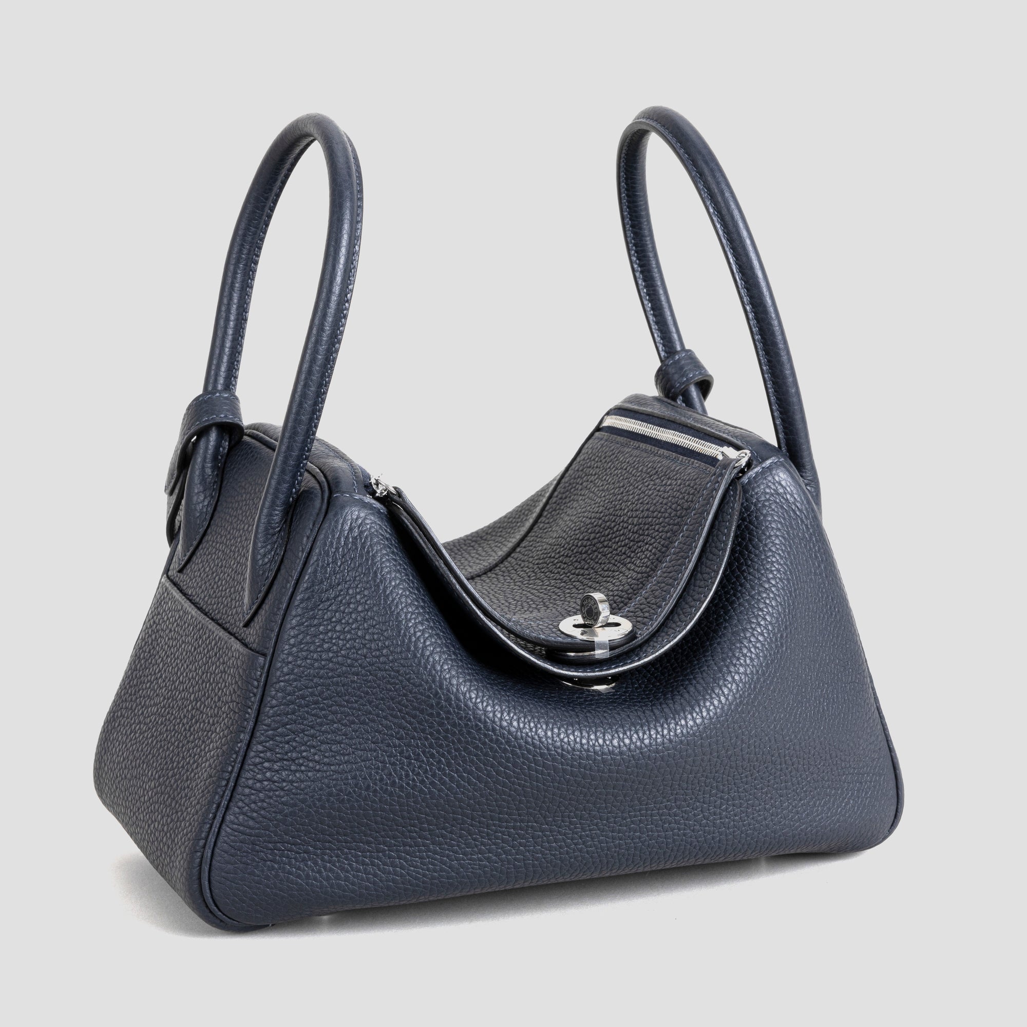 LINDY 26 CLEMENCE LEATHER BLEU NUIT WITH PALLADIUM HARDWARE (PHW)