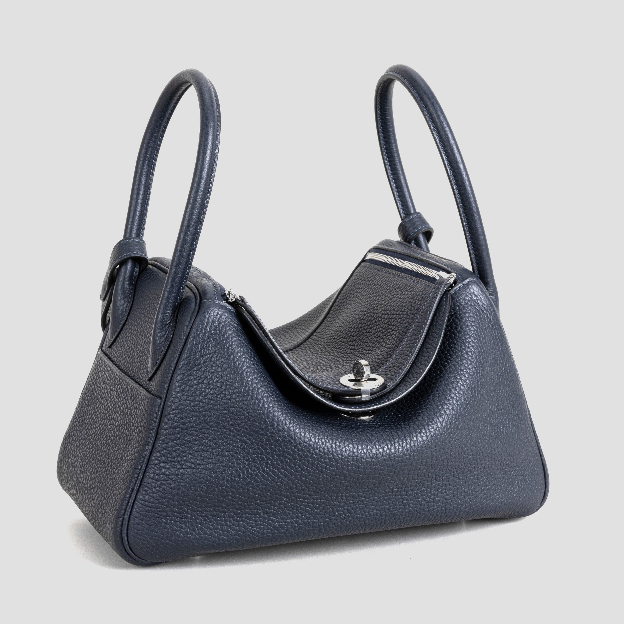 LINDY 26 CLEMENCE LEATHER BLEU NUIT WITH PALLADIUM HARDWARE (PHW)