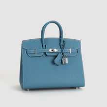 BIRKIN 25 (SELLIER SHAPE) EPSOM LEATHER BLEU JEAN WITH PALLADIUM HARDWARE (PHW)