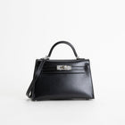 MINI KELLY II (20) BLACK BOX CALF LEATHER WITH PALLADIUM HARDWARE (PHW)