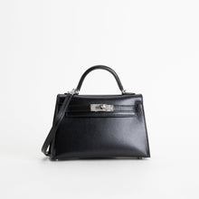 MINI KELLY II (20) BLACK BOX CALF LEATHER WITH PALLADIUM HARDWARE (PHW)