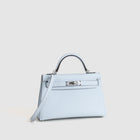 MINI KELLY II (20) EPSOM LEATHER BLEU AZUR WITH PALLADIUM HARDWARE (PHW)