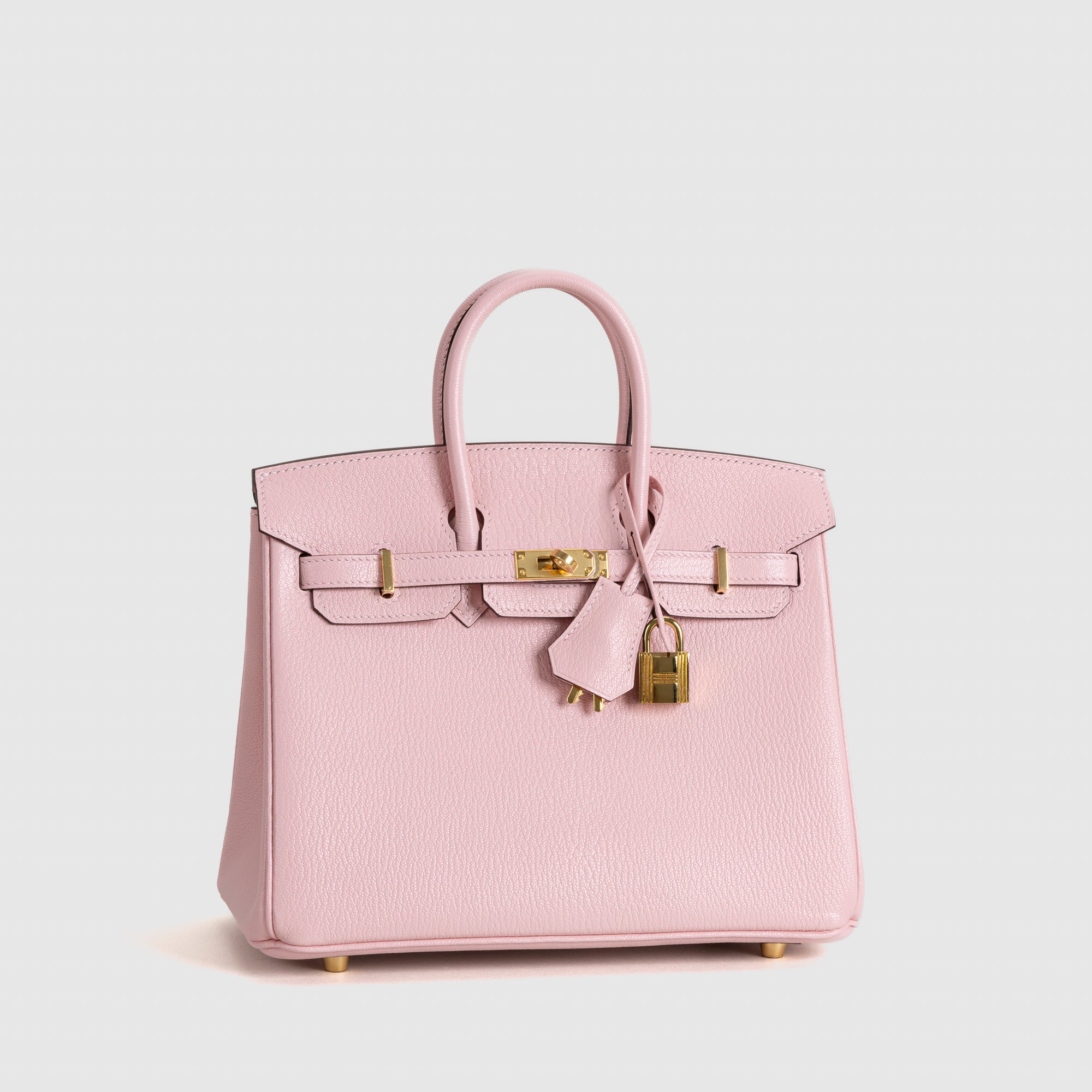 BIRKIN 25 CHEVRE LEATHER ROSE SAKURA WITH GOLD HARDWARE (GHW)