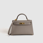 MINI KELLY II (20) EPSOM LEATHER GRIS ASPHALTE WITH GOLD HARDWARE (GHW)