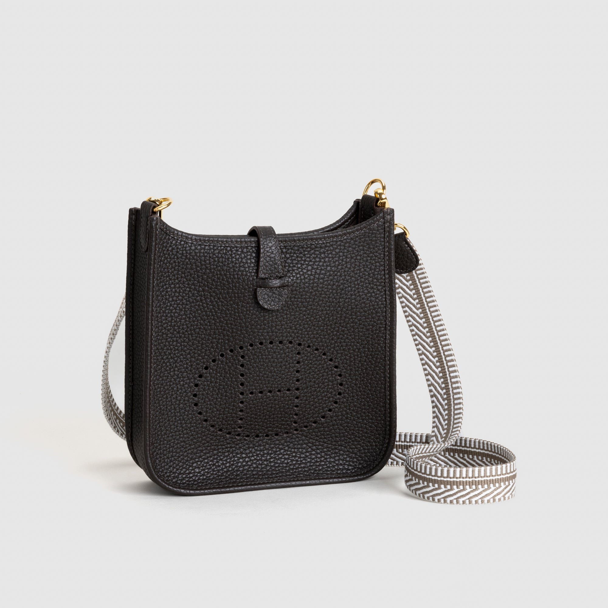 MINI EVELYNE (TPM) CLEMENCE LEATHER EBENE WITH GOLD HARDWARE (GHW)