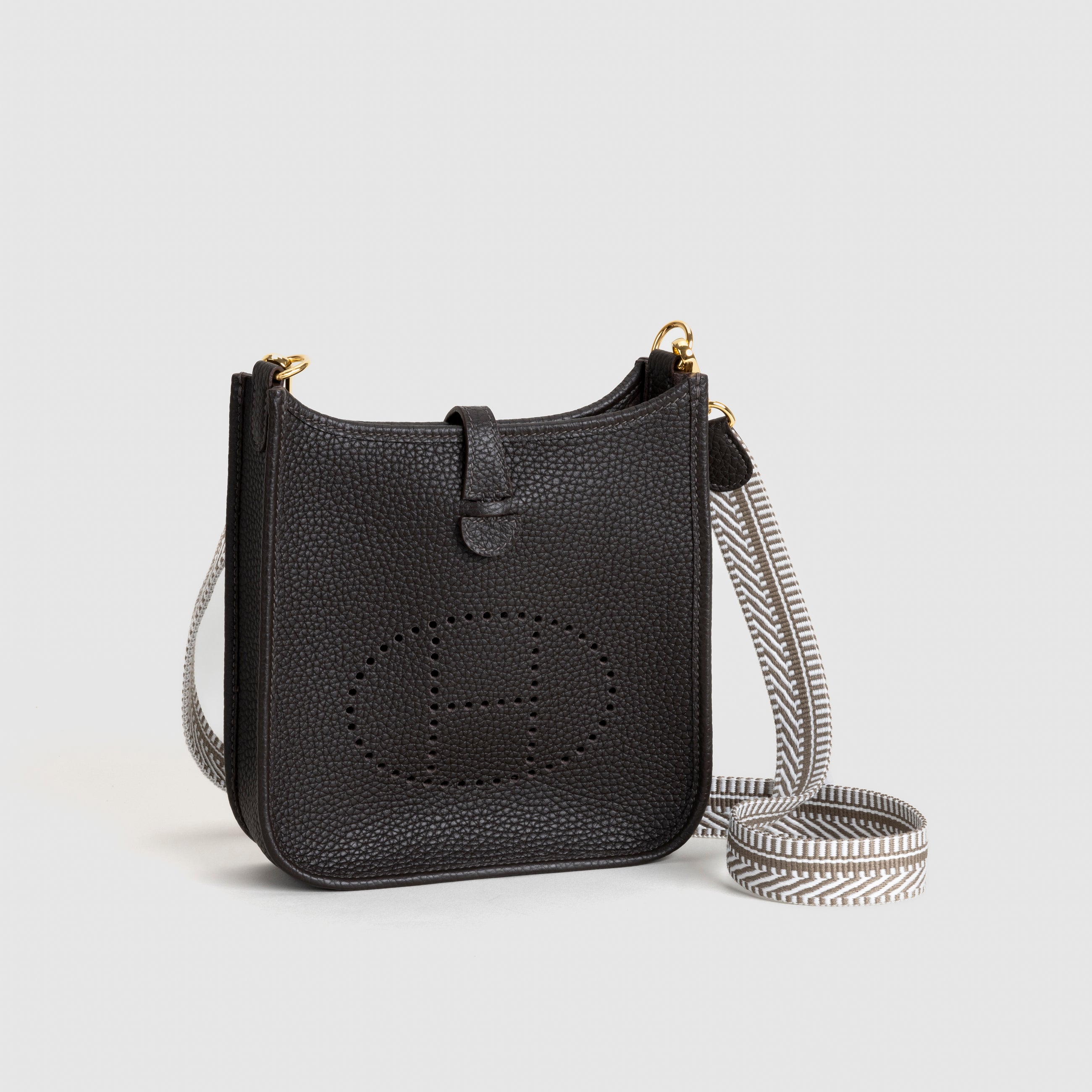 MINI EVELYNE (TPM) CLEMENCE LEATHER EBENE WITH GOLD HARDWARE (GHW)