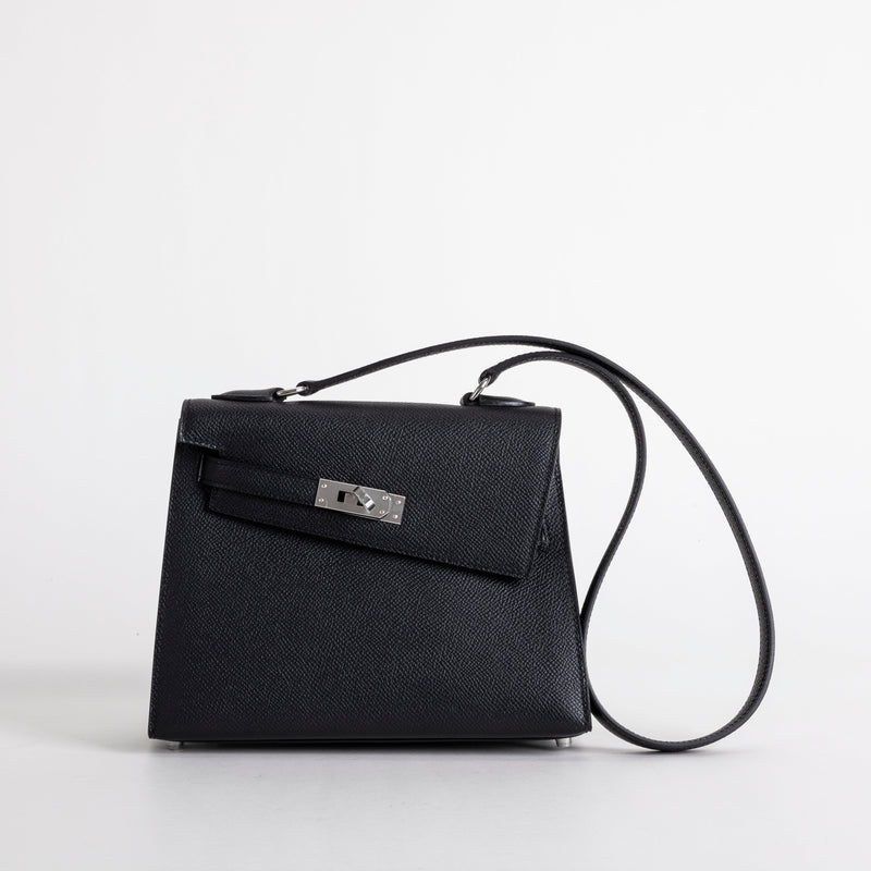 KELLY DESORDRE EPSOM LEATHER NOIR (BLACK) WITH PALLADIUM HARDWARE (PHW)