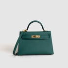 MINI KELLY II (20) EPSOM LEATHER MALACHITE WITH GOLD HARDWARE (GHW)