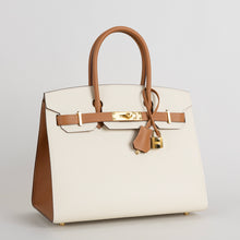 BIRKIN 30 (SELLIER SHAPE) EPSOM LEATHER HORSESHOE STAMP (HSS) BI-COLOR GOLD & CRAIE WITH GOLD HARDWARE (GHW)