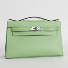 KELLY POCHETTE SWIFT LEATHER VERT CRIQUET WITH PALLADIUM HARDWARE (PHW)