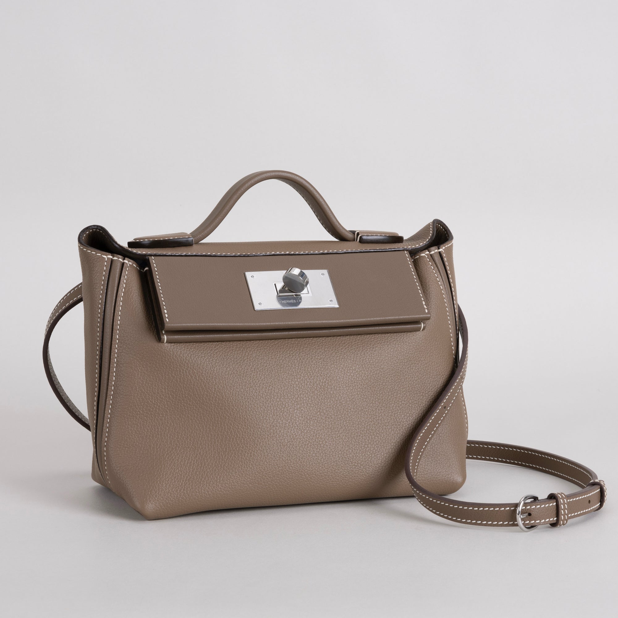 24/24 (MINI) EVERCOLOR & SWIFT LEATHER ETOUPE WITH PALLADIUM HARDWARE (PHW)