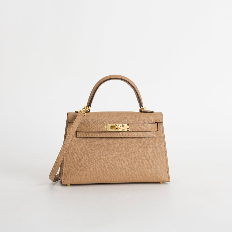 MINI KELLY II (20) EPSOM LEATHER CHAI WITH GOLD HARDWARE (GHW)