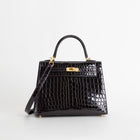 KELLY 25 SHINY (LISSE) NILOTICUS CROCODILE LEATHER CASSIS WITH GOLD HARDWARE (GHW)