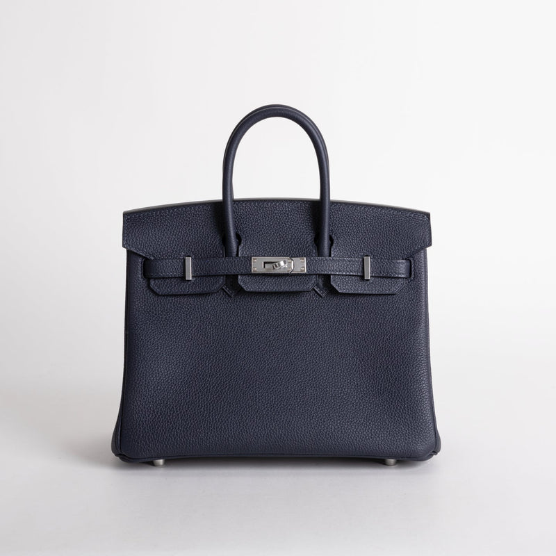 BIRKIN 25 TOGO LEATHER BLEU NUIT WITH PALLADIUM HARDWARE (PHW)