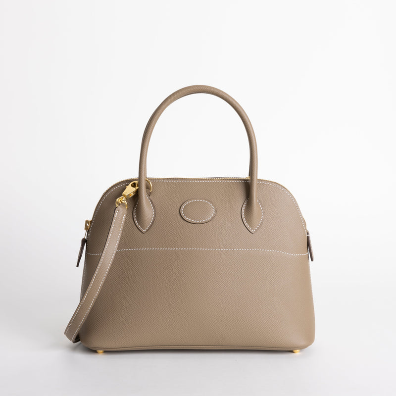 BOLIDE 27 EPSOM LEATHER  ETOUPE WITH GOLD HARDWARE (GHW)