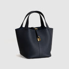 PICOTIN 22 LOCK CLEMENCE LEATHER BLEU NUIT WITH GOLD HARDWARE (GHW)