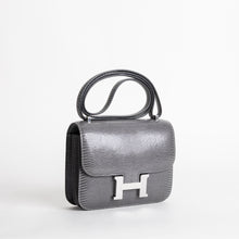 CONSTANCE 18 (MINI) LIZARD LEATHER GRIS FONCE WITH PALLADIUM HARDWARE (PHW)