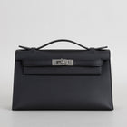 KELLY POCHETTE SWIFT LEATHER NOIR (BLACK) WITH PALLADIUM HARDWARE (PHW)
