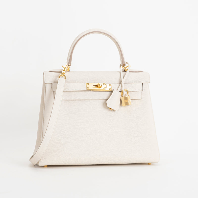 KELLY 28 TOGO LEATHER CRAIE WITH GOLD HARDWARE (GHW)