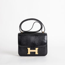 CONSTANCE 18 (MINI) LIZARD LEATHER NOIR (BLACK) WITH GOLD HARDWARE (GHW)