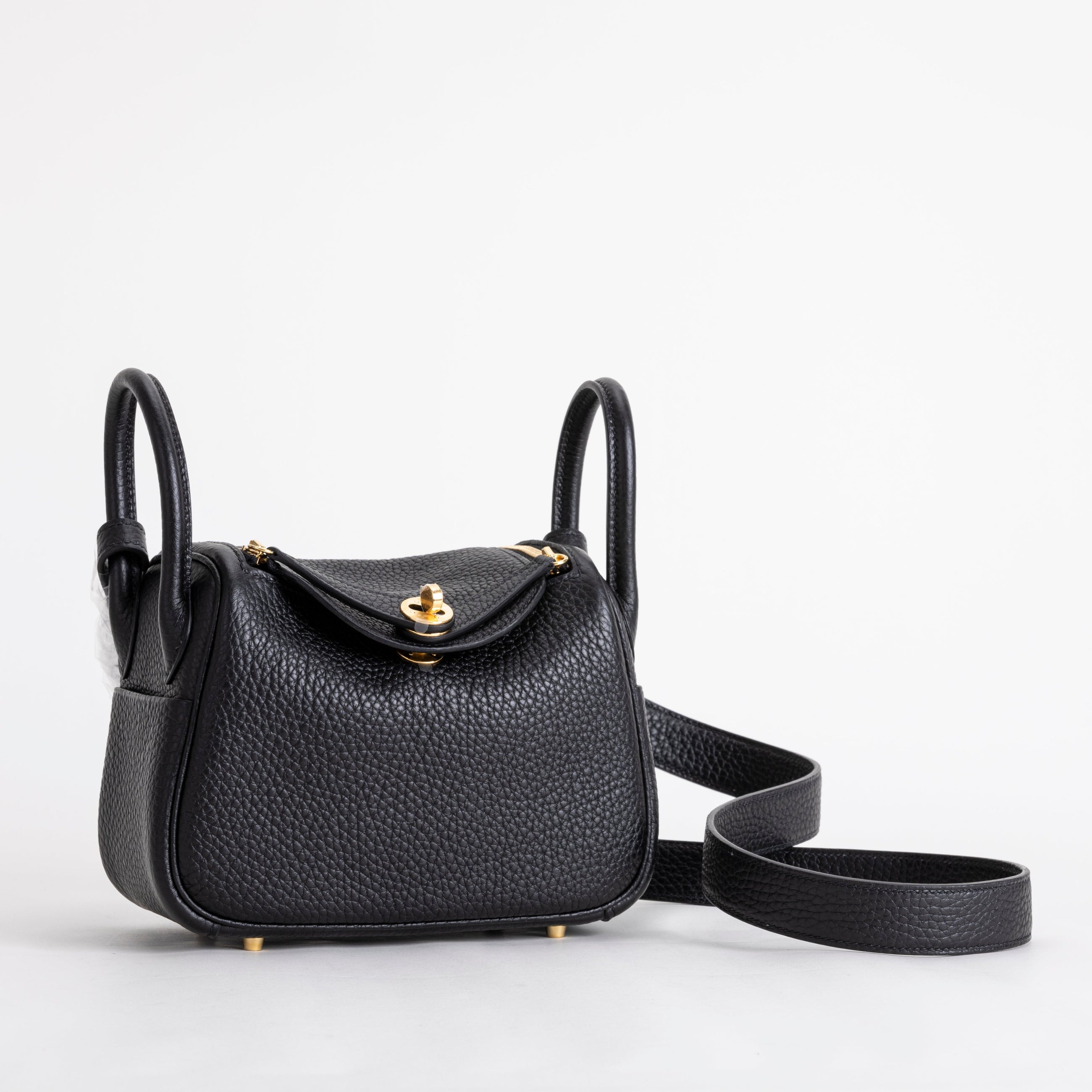 MINI LINDY 20 CLEMENCE LEATHER NOIR (BLACK) WITH GOLD HARDWARE (GHW)