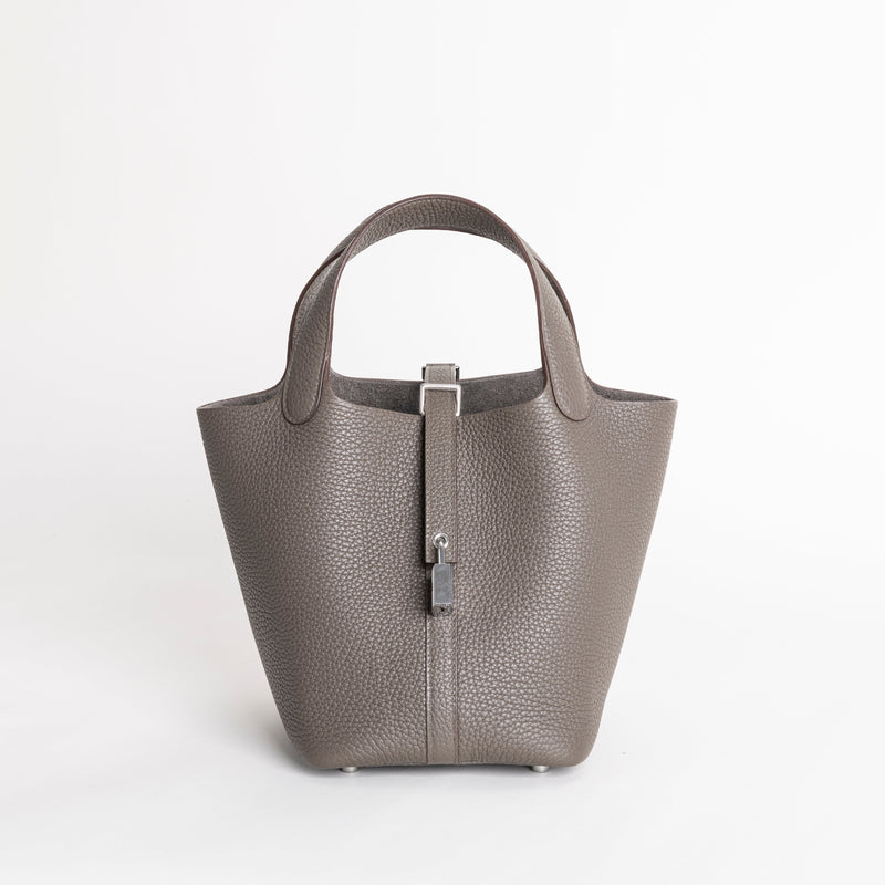 PICOTIN 18 LOCK CLEMENCE LEATHER ETAIN WITH PALLADIUM HARDWARE (PHW)