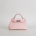 MINI KELLY II (20) CHEVRE LEATHER ROSE SAKURA WITH PALLADIUM HARDWARE (PHW)