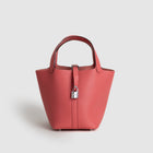 PICOTIN 18 LOCK CLEMENCE LEATHER ROSE AZALEE WITH PALLADIUM HARDWARE (PHW)