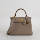 KELLY 25 TOGO LEATHER ETOUPE WITH GOLD HARDWARE (GHW)