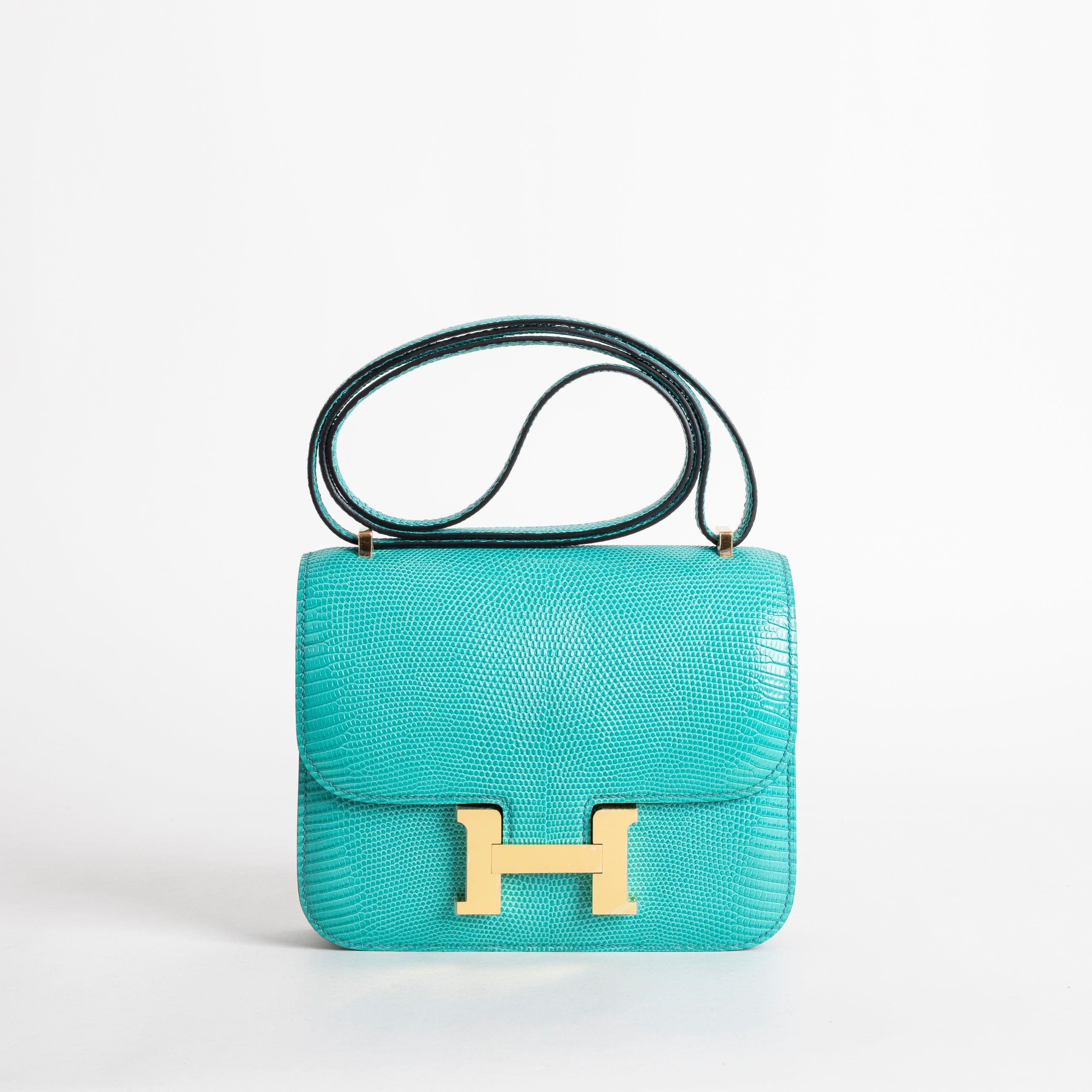 CONSTANCE 18 (MINI) LIZARD LEATHER MENTHE WITH GOLD HARDWARE (GHW)