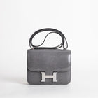 CONSTANCE 18 (MINI) LIZARD LEATHER GRIS FONCE WITH PALLADIUM HARDWARE (PHW)