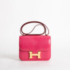 CONSTANCE 18 (MINI) LIZARD LEATHER ROSE FUCHSIA WITH GOLD HARDWARE (GHW)